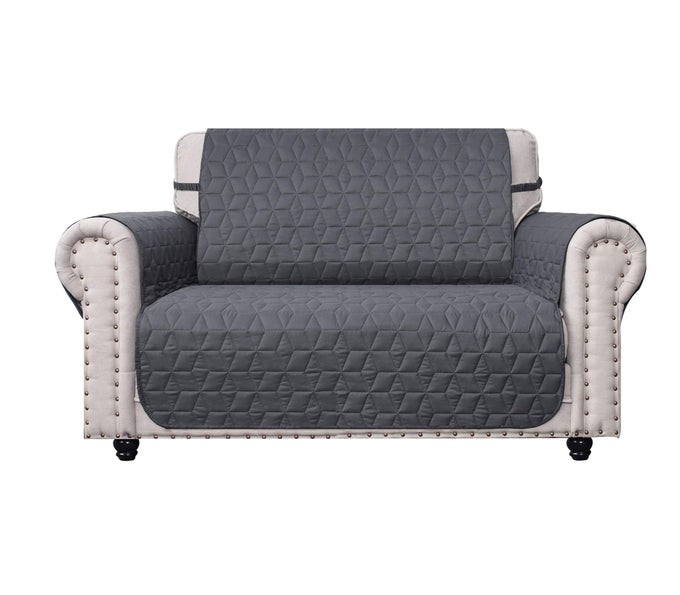 LOVESEAT COVER WATERRESISTANT QUILTED FURNITURE PROTECTOR WITH BACK NONSLIP PAWS SLIPCOVER FOR DOGS KIDS PETS LOVESEAT SLIPCOVER STAY IN PLACE FOR LEATHER DARK GREY 54