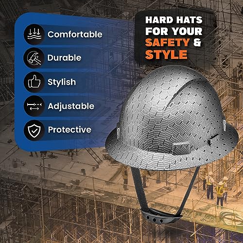 Acerpal Updated Full Brim Hard Hat, Silver Honeycomb, Padded, OSHA Construction Safety Approved Hardhats, Hard Hats for Men, Cascos De Construccion Helmet. - Image 2