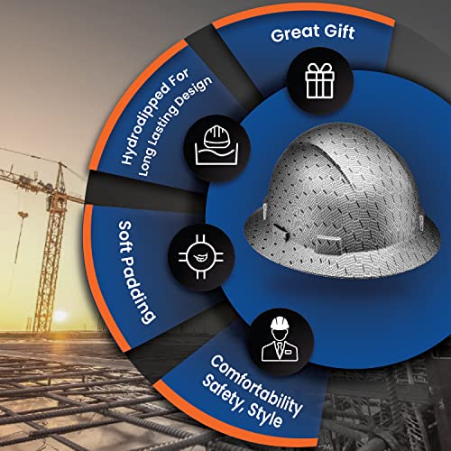 Acerpal Updated Full Brim Hard Hat, Silver Honeycomb, Padded, OSHA Construction Safety Approved Hardhats, Hard Hats for Men, Cascos De Construccion Helmet. - Image 4