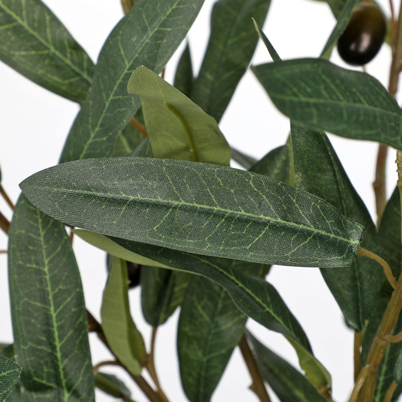 Briful Small Olive Trees Artificial Decor 19.6in Fake Olive Plant with Black Pot Decorative Olive Tree for Home Office Countertop Kitchen Table Farmhouse Decor - Image 3