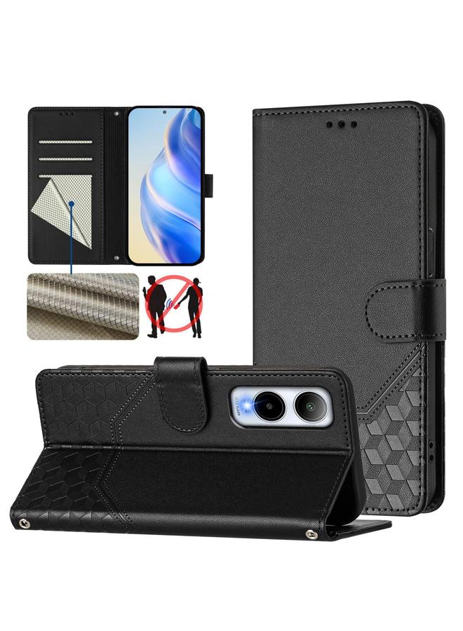 Zaboon Case For Cricket Icon 6 Honeycomb Embossing RFID Leather Phone Case - Image 1