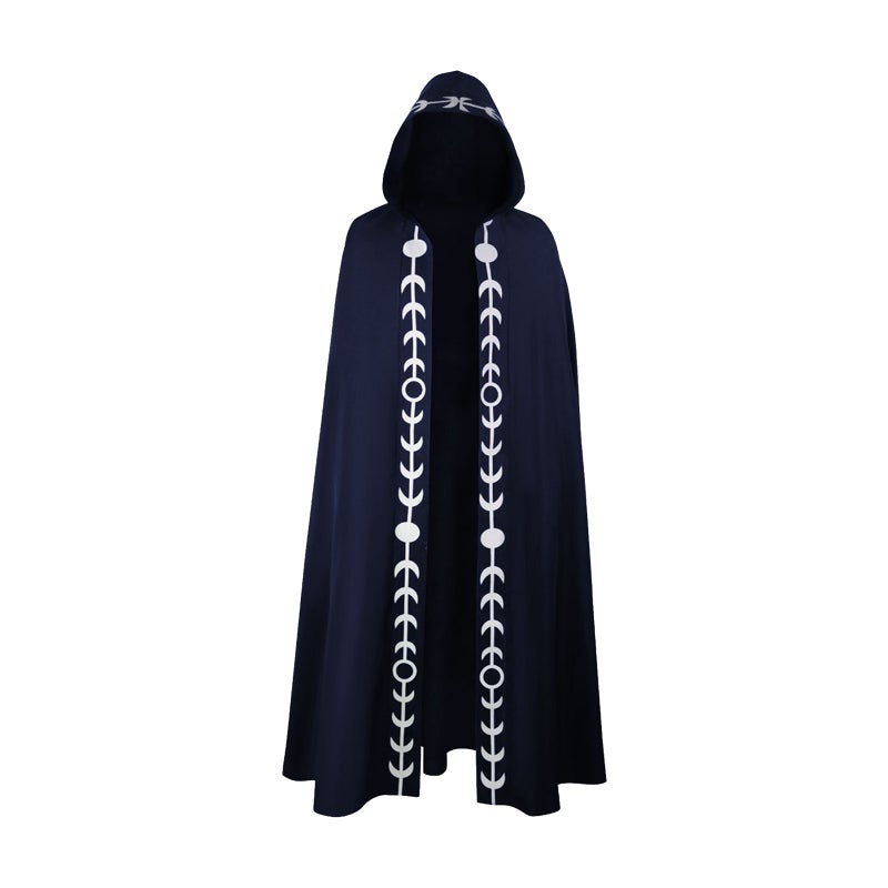 Halloween Hooded Cloak L Size High-Quality Soft Polyester Blue - Easy To Put On And Take Off Long Cloak - Spooky Atmosphere Creation Cosplay Cloak for Stage Costuming Family Fun - Image 1