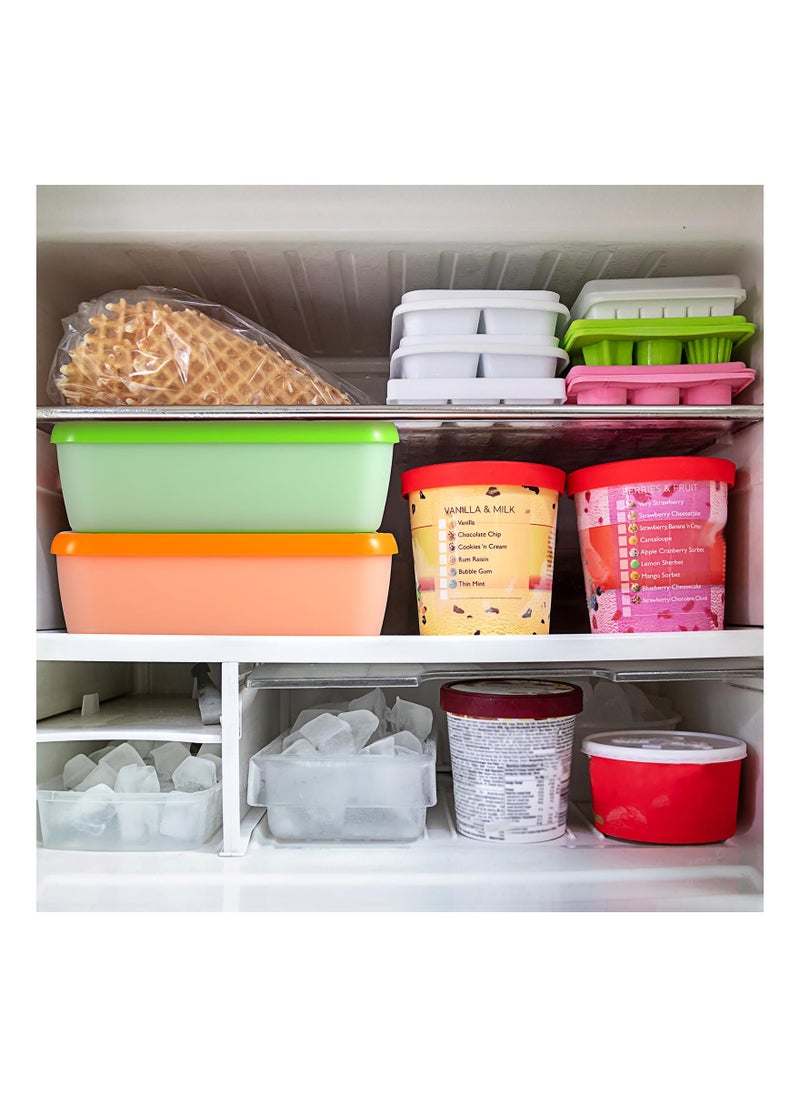KASTWAVE - Rectangle Ice Cream Storage Containers, 2 Pcs Reusable Homemade Ice Cream Case with Lids and Scoop, 1.5 Quarts Freezer Storage Container for Ice Cream, Sorbet and Frozen Yogurt - Image 1