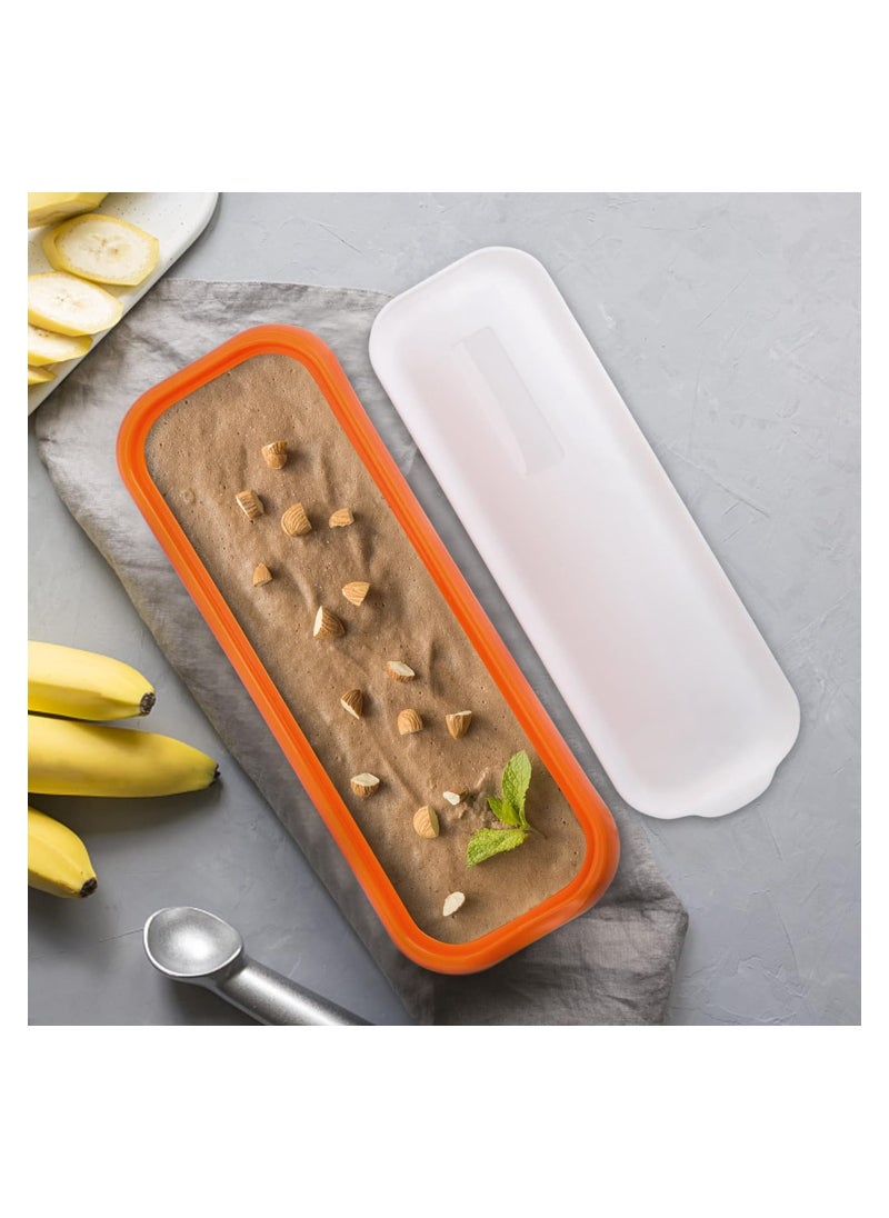 KASTWAVE - Rectangle Ice Cream Storage Containers, 2 Pcs Reusable Homemade Ice Cream Case with Lids and Scoop, 1.5 Quarts Freezer Storage Container for Ice Cream, Sorbet and Frozen Yogurt - Image 1