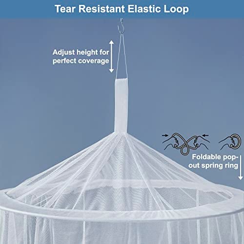 Universal Backpackers Mosquito Net for Single to King-Sized Beds – 2 Openings or Fully-Enclosed Bed Canopy – Conical Design for Decoration or Travel – Free Bag & Hanging Kit for Easy Setup - Image 2