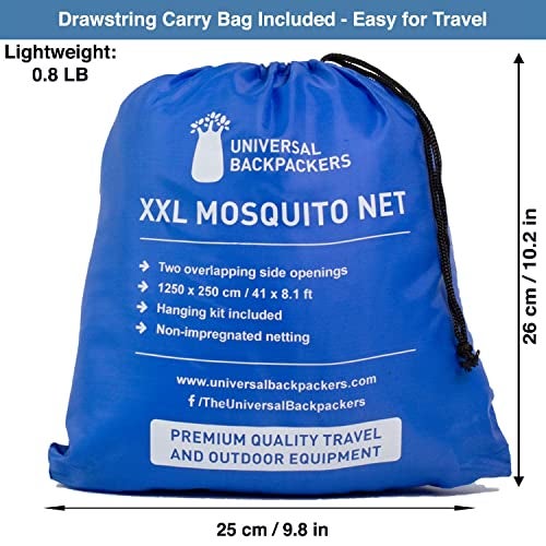 Universal Backpackers Mosquito Net for Single to King-Sized Beds – 2 Openings or Fully-Enclosed Bed Canopy – Conical Design for Decoration or Travel – Free Bag & Hanging Kit for Easy Setup - Image 5