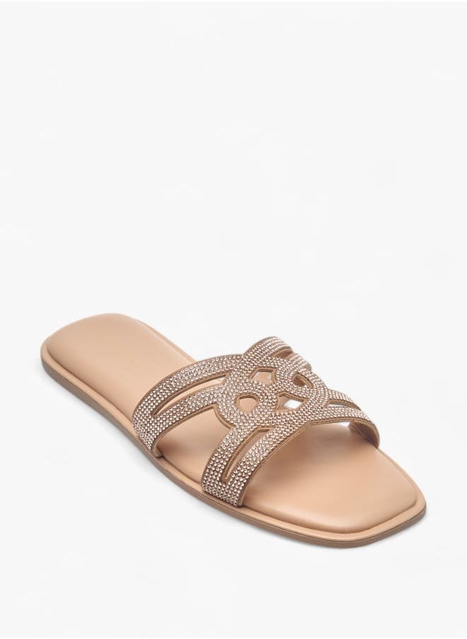 Celeste Womens Studded Slip-On Strap Sandals  - Image 1