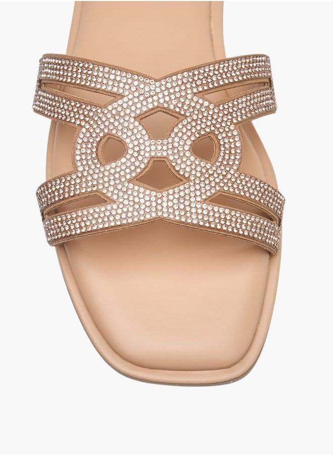 Celeste Womens Studded Slip-On Strap Sandals  - Image 4