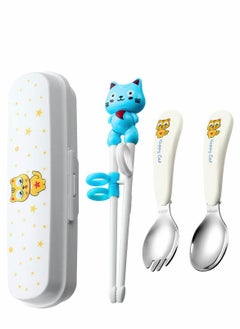 Excefore Kids Training Chopsticks, 1 Pair Children, Easy to Use Right Learning for Beginners, Anti-Dislocation Buckle Design, Includes Portable Box  - Image 1