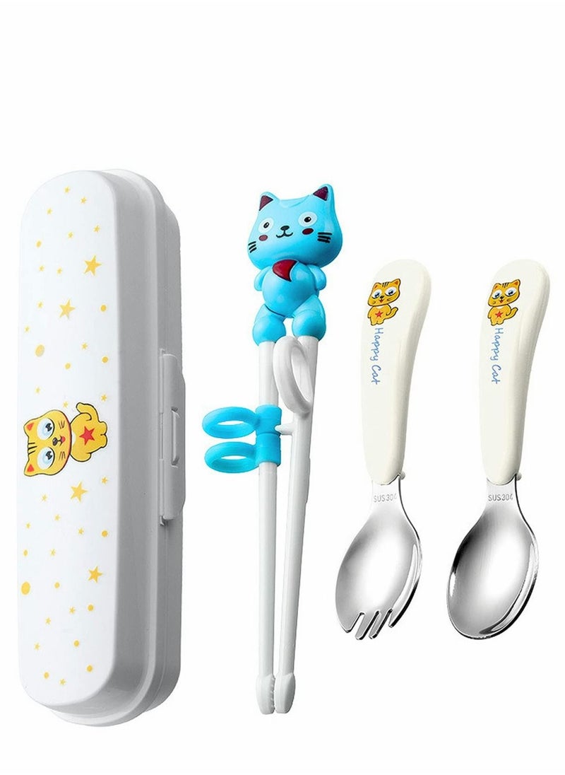 Excefore - Kids Training Chopsticks, 1 Pair Children, Easy to Use Right Learning for Beginners, Anti-Dislocation Buckle Design, Includes Portable Box - Image 1