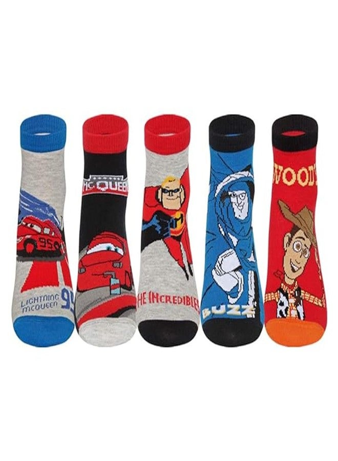 Supersox Ankle Disney Character Socks for Kids, Made with Breathable, Anti Odour & Moisture Absorbent Combed Cotton with a Extra Durable Welt, Ideal For All Day Wear (Pack Of 5) - Image 1