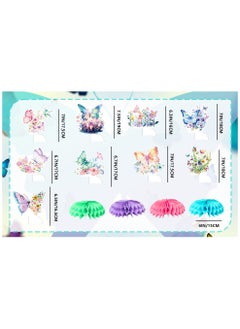 FRUITFUL PARTY Butterfly Honeycomb Centerpieces, 9 Pcs Butterfly Honeycomb Table Centerpiece for Floral Butterfly Birthday Decorations  - Image 3