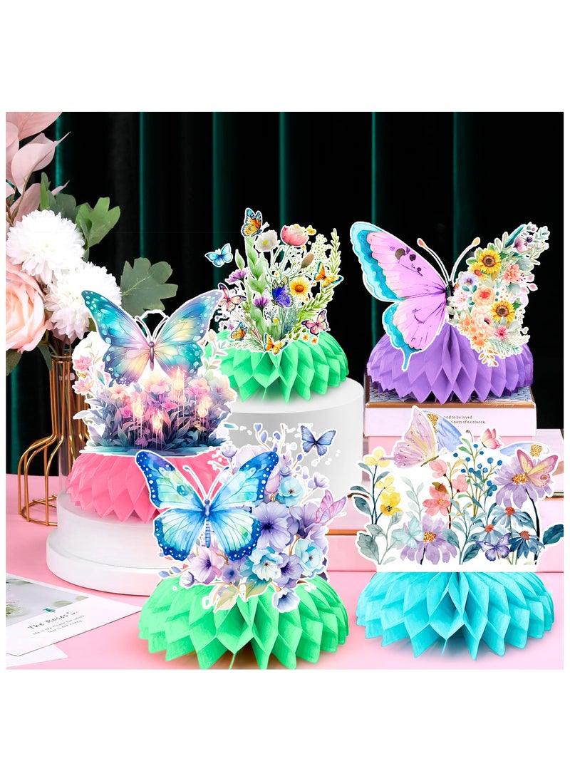 FRUITFUL PARTY Butterfly Honeycomb Centerpieces, 9 Pcs Butterfly Honeycomb Table Centerpiece for Floral Butterfly Birthday Decorations  - Image 5