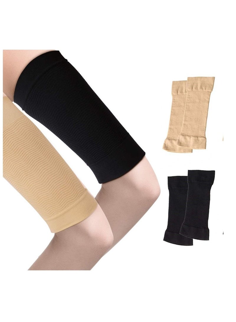 2 Pairs Slimming Arm Sleeves Arm Elastic Compression Sport Fitness Shapers - Image 1