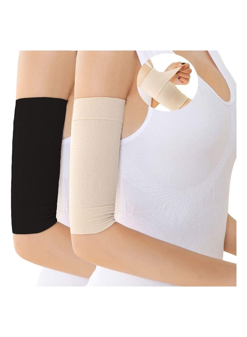 2 Pairs Slimming Arm Sleeves Arm Elastic Compression Sport Fitness Shapers - Image 4