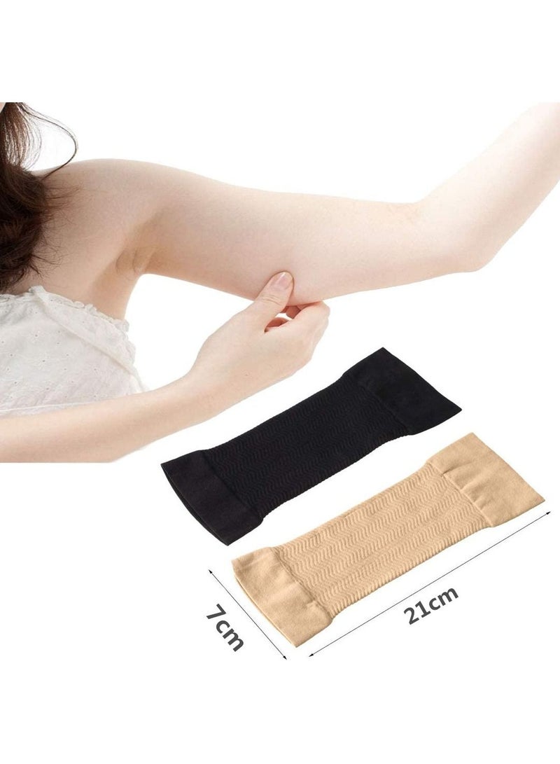 2 Pairs Slimming Arm Sleeves Arm Elastic Compression Sport Fitness Shapers - Image 2