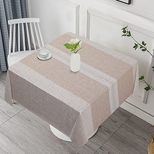 Vonabem Vonabem 100 Waterproof Square PVC Tablecloth Checkered Vinyl Table Cloth Cover Oil Proof Spill Proof Wipeable Table Cloths for Indoor and Outdoor UseBrown54X54IN 