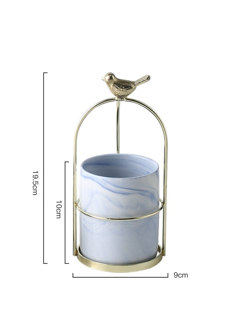 Y&D Handheld Little Vase Creative Iron Art Dry Flower Vase Tabletop Ceramic Bow Knot Succulent Flower Pot Decoration  - Image 1