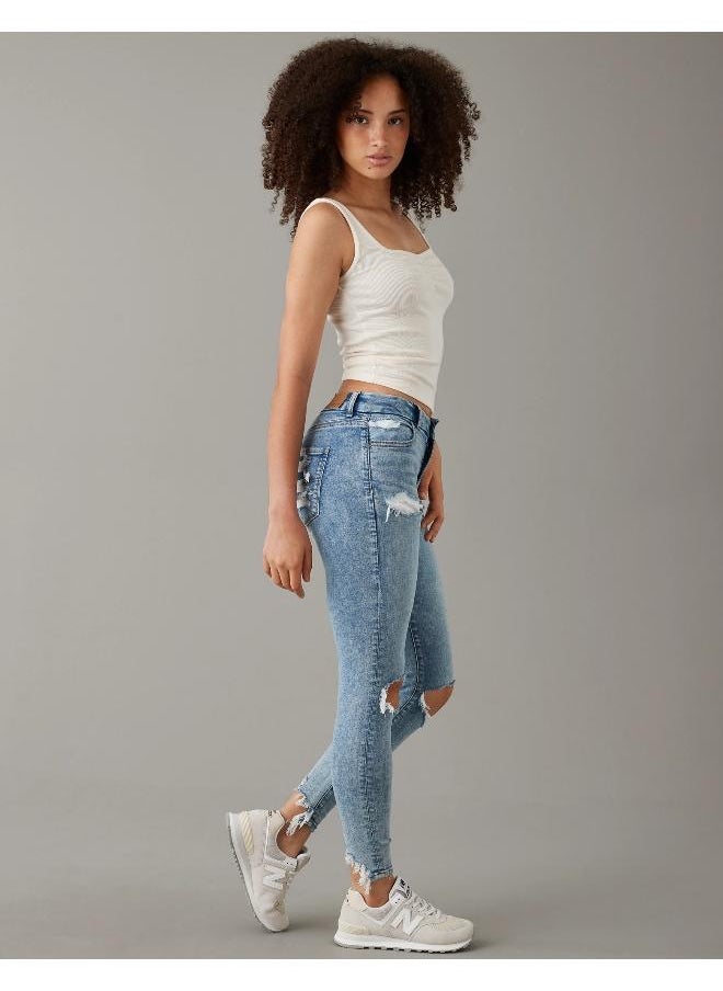 American Eagle AE Ne(x)t مستوى ممزق متعرج Jegging  - Image 1