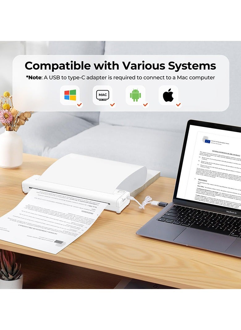 X9 Portable Thermal Printer, High-definition Printer that Supports A4 Thermal Paper, Thermal Paper Roll with Bracket, 200DPI Inkless Mobile Travel Printers for Car School Office, Mini Bluetooth Printer for Connecting Computers, iOS Phones and Android. - Image 4