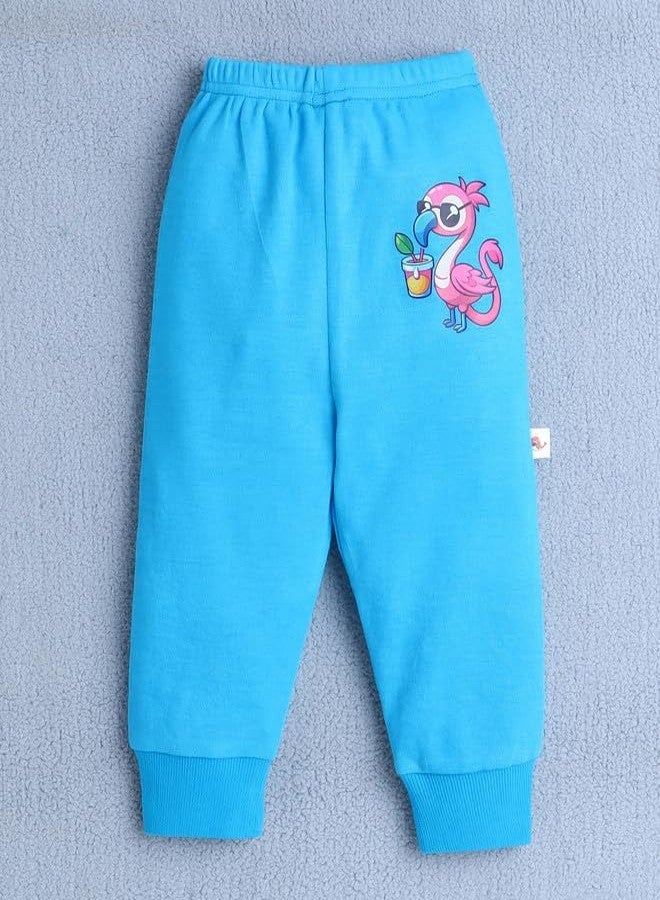 BUMZEE بيجامات قطنية للبنات من بامزي، مقاس عادي، عبوة من 4 قطع، أزرق ووردي - 12-18 شهرًا (Peb10615D-blu) - Image 2