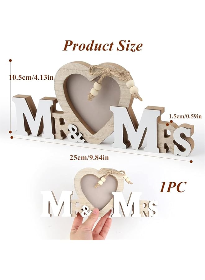 إيروريكس ديكورات زفاف السيد والسيدة هدايا زفاف للعروس والعريس إطار صور زفاف ديكورات طاولة زفاف ريفية لحفل الاستقبال حروف خشبية لافتة لحفل الذكرى السنوية ديكور المنزل - Image 5