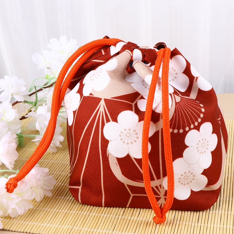 2 pcs Pattern Japanese Style Drawstring Bag Portable Lightweight Drawstring Pouch Purse Cosmetic Bag - Image 4