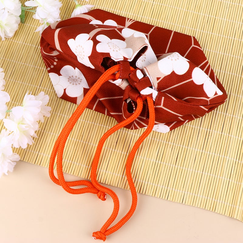 2 pcs Pattern Japanese Style Drawstring Bag Portable Lightweight Drawstring Pouch Purse Cosmetic Bag - Image 5