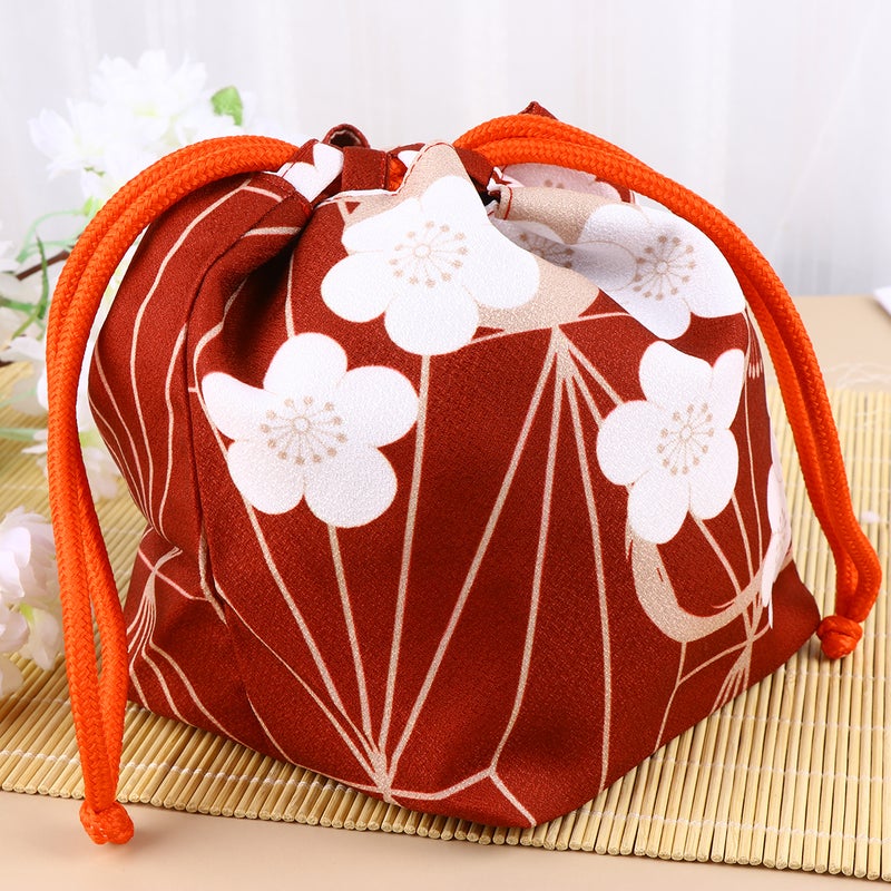 2 pcs Pattern Japanese Style Drawstring Bag Portable Lightweight Drawstring Pouch Purse Cosmetic Bag - Image 2