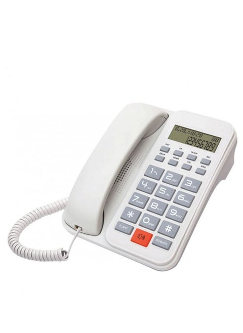 Landline phone with dual system detector FSK / DTMF • Memory of 16 outgoing calls 61 memories of incoming calls • 24 different ringtone patterns • Redial function • Flash function • 4 steps volume rin
