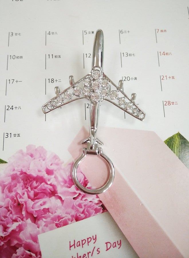 MANZHEN Fashion Gold Crystal Airplane Shining Magnetic Badge Eyeglass Holder - Image 2