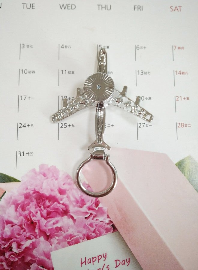 MANZHEN Fashion Gold Crystal Airplane Shining Magnetic Badge Eyeglass Holder - Image 3