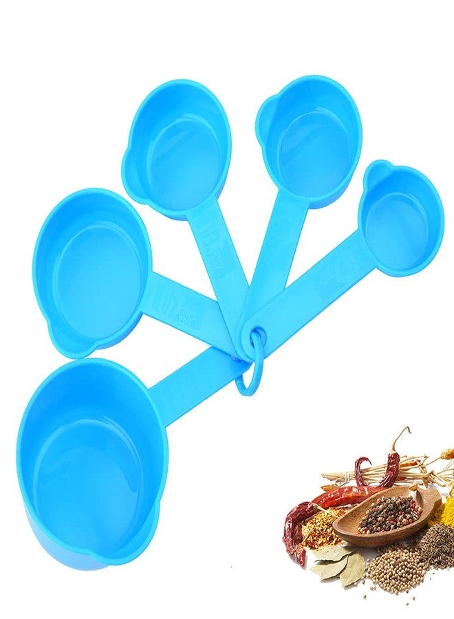 Teensery 11 Pcs Plastic Measuring Spoons and Cups Set for Home Kitchen Baking Cooking, Blue - Image 2