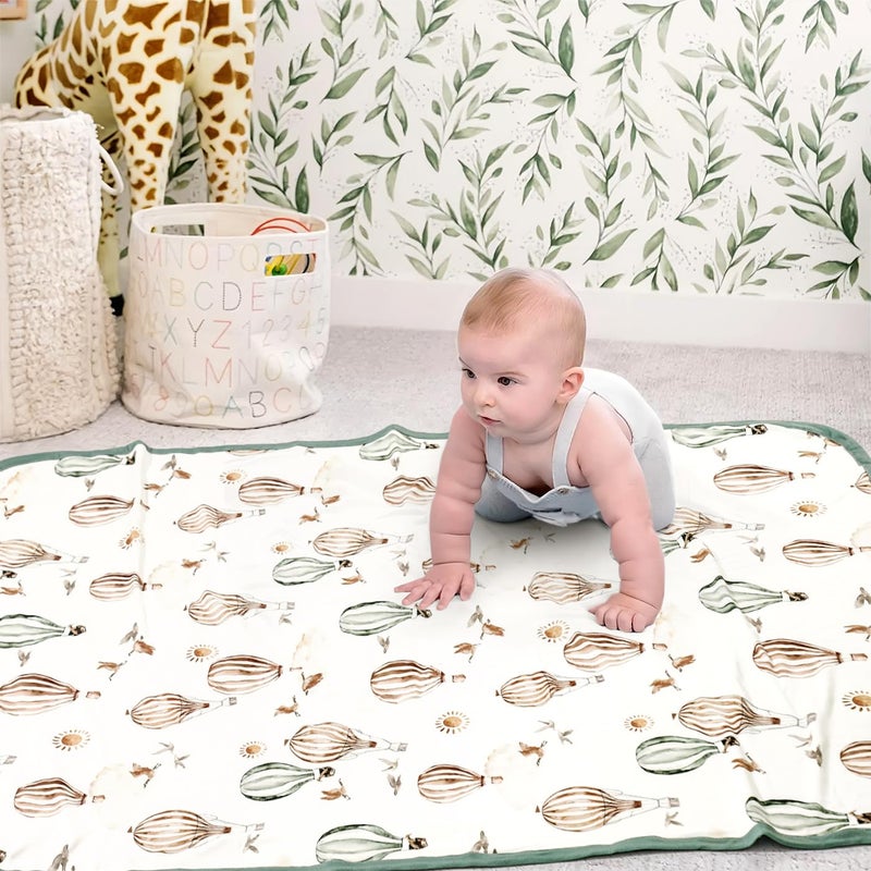 GRSSDER Baby Blankets Super Soft Jersey Knit Swaddle Blanket for Baby Girls and Boys, Double Layer Receiving Blankets 34 x 44 Inches, Extra Large for Baby Swaddling, Balloon Print - Image 3