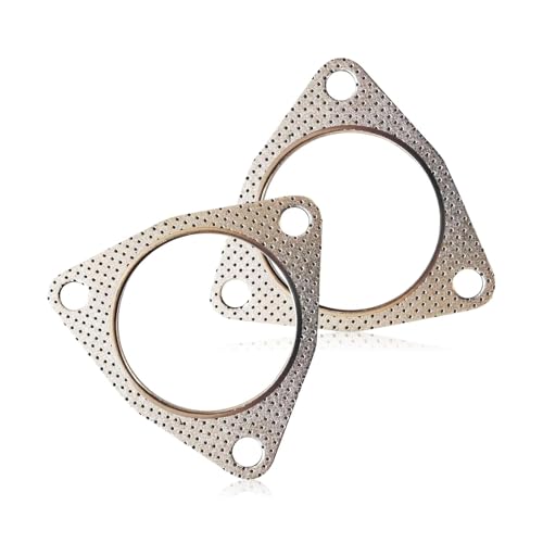 winterrock 2PCS Exhaust Gaskets Stainless Steel Exhaust Flange Gasket with High Sealing 3 3Bolt Exhaust Pipe Interface Gasket Multifunctional ManifoldMufflerHeaderCatalytic Converter Gaskets - Image 1