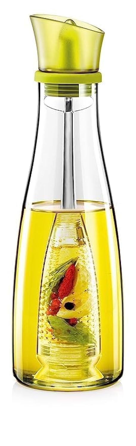 TINKDAS Oil Dispenser Bottle with Infuser Made of Glass Oil Jar with Infuser Oil Jar Bottle with Infuser 500 ML