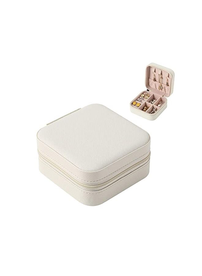 Zaboon Box Mini Travel, Case Traveling, Portable Accessory and Pendant Earrings Organizer, accessories boxes, Rings Case White - Image 2