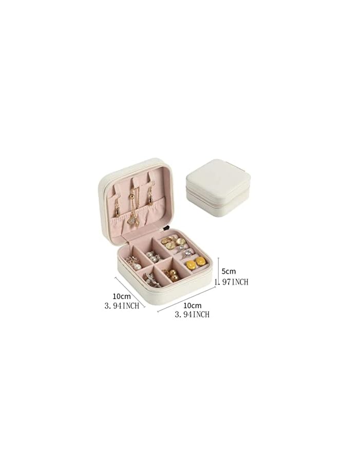Zaboon Box Mini Travel, Case Traveling, Portable Accessory and Pendant Earrings Organizer, accessories boxes, Rings Case White - Image 3