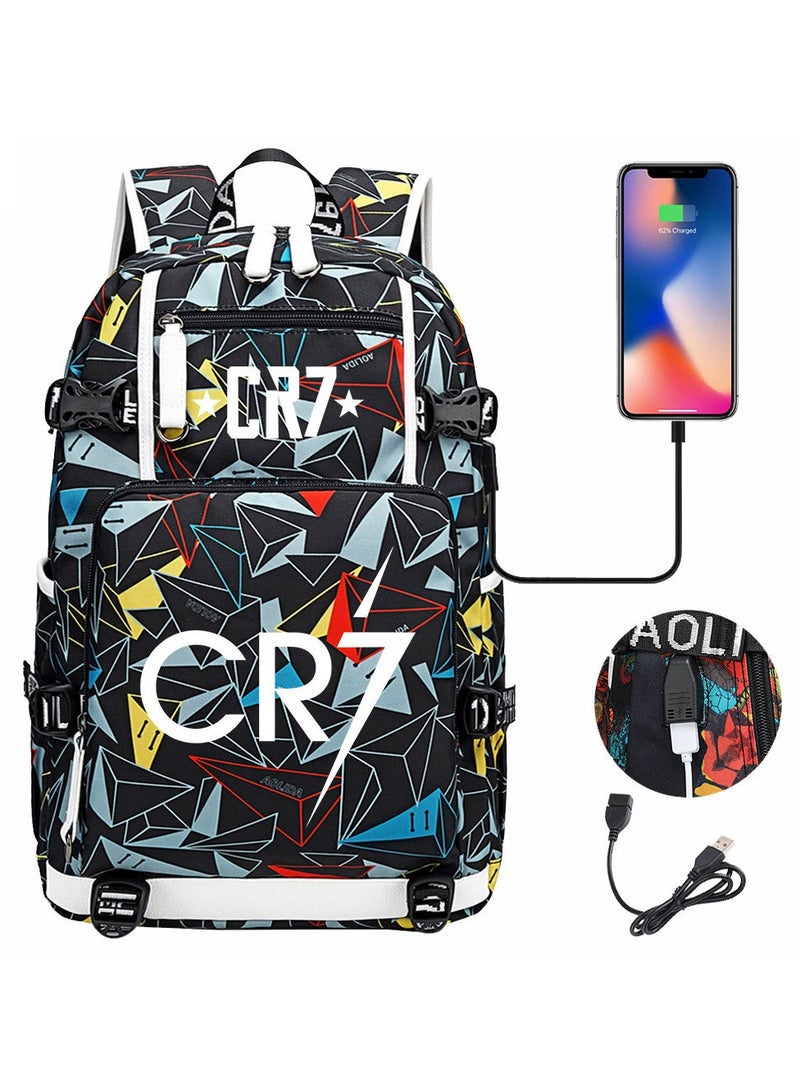 CR7 USB Printed Earphones For Youth Leisure Travel Backpack 