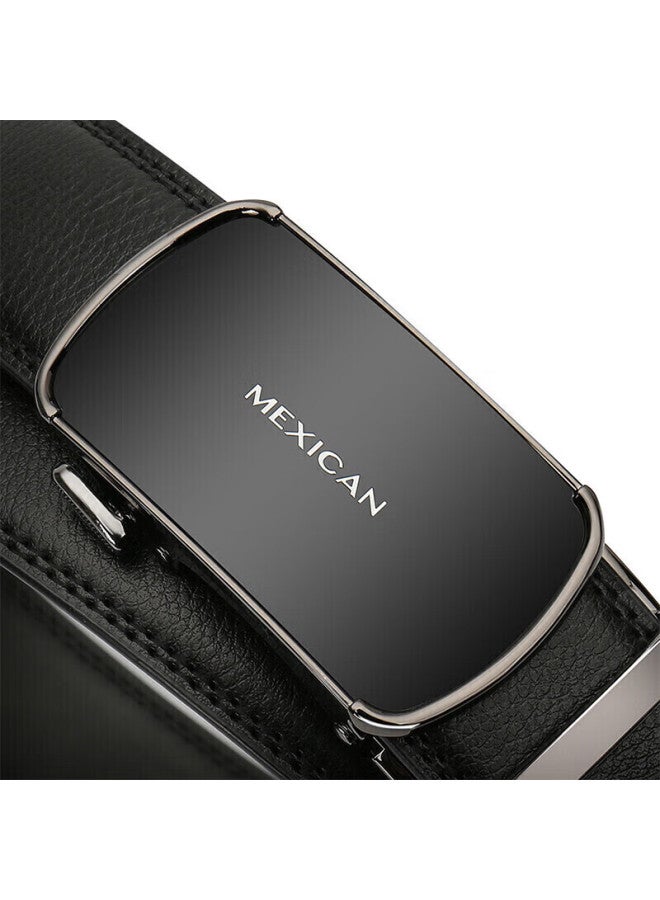 Scarecrow Men's Leather Belt With Automatic Buckle, Genuine Leather Business Waistband, Casual Trendy Trouser Belt - Image 3
