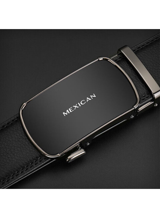 Scarecrow Men's Leather Belt With Automatic Buckle, Genuine Leather Business Waistband, Casual Trendy Trouser Belt - Image 4