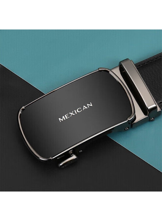 Scarecrow Men's Leather Belt With Automatic Buckle, Genuine Leather Business Waistband, Casual Trendy Trouser Belt - Image 1