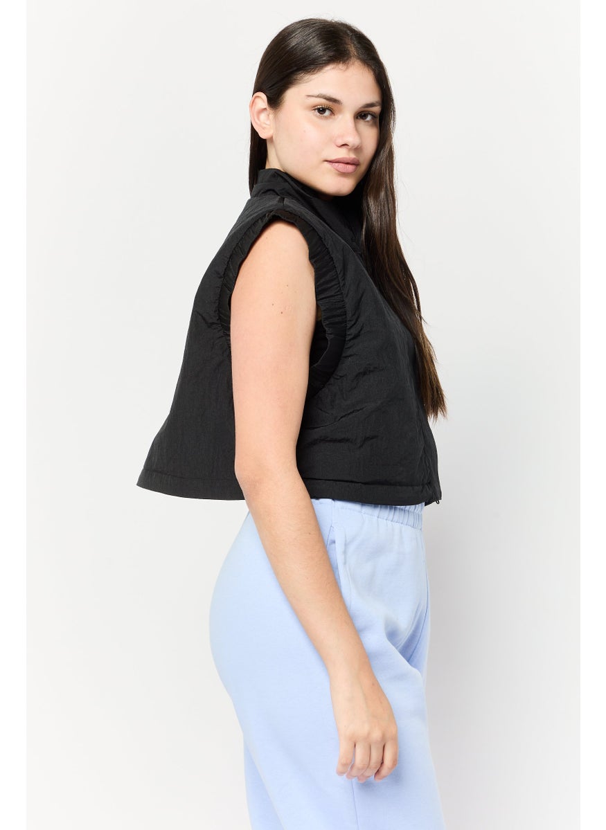Adidas Women Sportswear Fit Outdoor Vest Jacket, Black  - Image 3