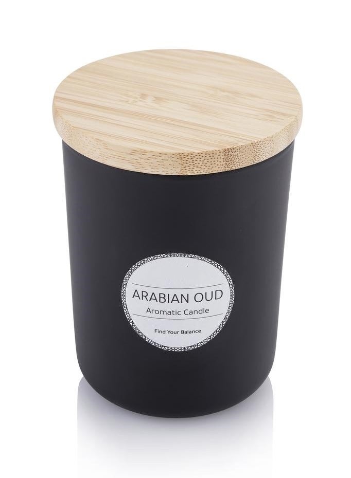 Eco-neutral Premium scented candles for home oud scented candles gift set in glass jar with bamboo lid bath body works gift set for women (Black) - Image 1