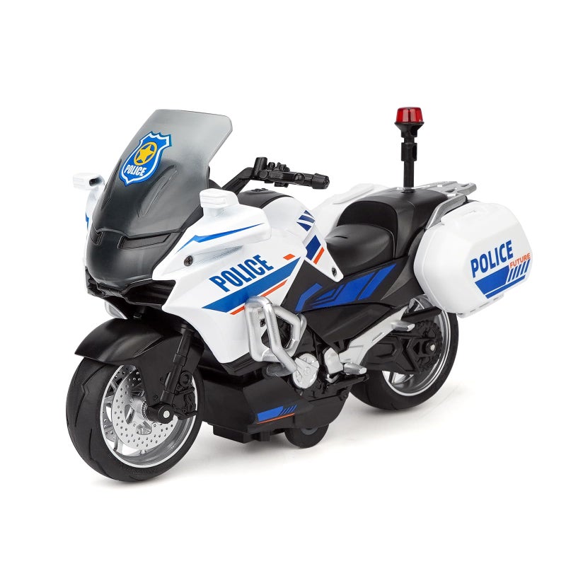 Ming You Kids Toy Motorcycle Alloy Car Toy with Sound and Music110 Scale Motorcycle Toys for Boys Age 37 Bright White - Image 2