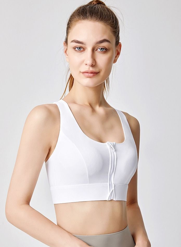 NIBEMINENT Sports Bra with Front Zipper Adjustment, Fitness Vest for Women Suitable for Running, Yoga, Pilates, Fitness, Outdoor Sports, etc - Image 1