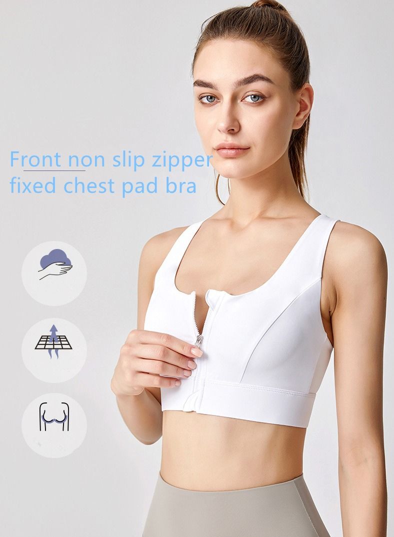 NIBEMINENT Sports Bra with Front Zipper Adjustment, Fitness Vest for Women Suitable for Running, Yoga, Pilates, Fitness, Outdoor Sports, etc - Image 3