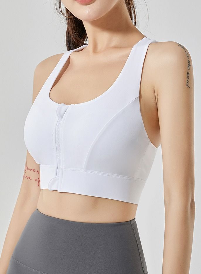 NIBEMINENT Sports Bra with Front Zipper Adjustment, Fitness Vest for Women Suitable for Running, Yoga, Pilates, Fitness, Outdoor Sports, etc - Image 5