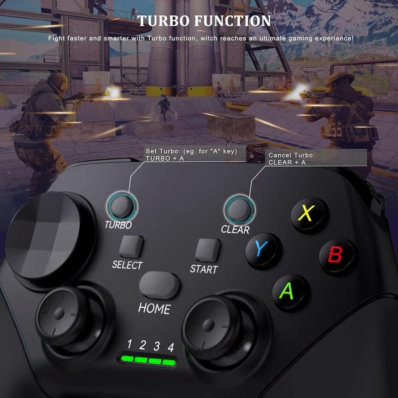 Tobo وحدة تحكم ألعاب موبايل لاسلكية لجهاز iPhone/iOS/Android/PC/Steam Deck مع حامل هاتف، Turbo، عصا تحكم لجهاز iPhone 15/14/13/iPad/Android/Samsung/Tablet، Call of Duty، تشغيل مباشر TD-1284GA - Image 2