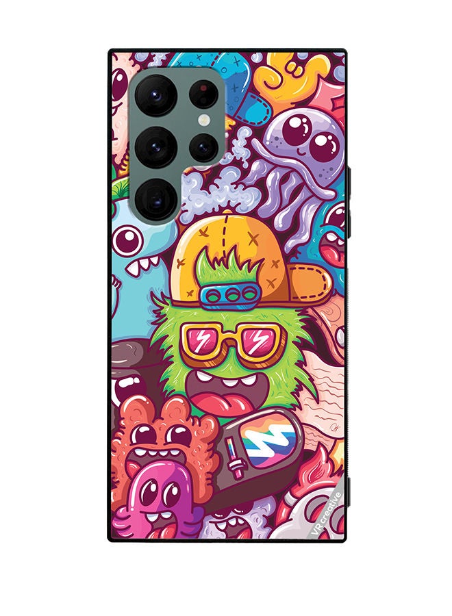 VR CREATIVE Protective Case Cover For Samsung Galaxy S22 Ultra 5G Graphitti Design Multicolour - Image 1